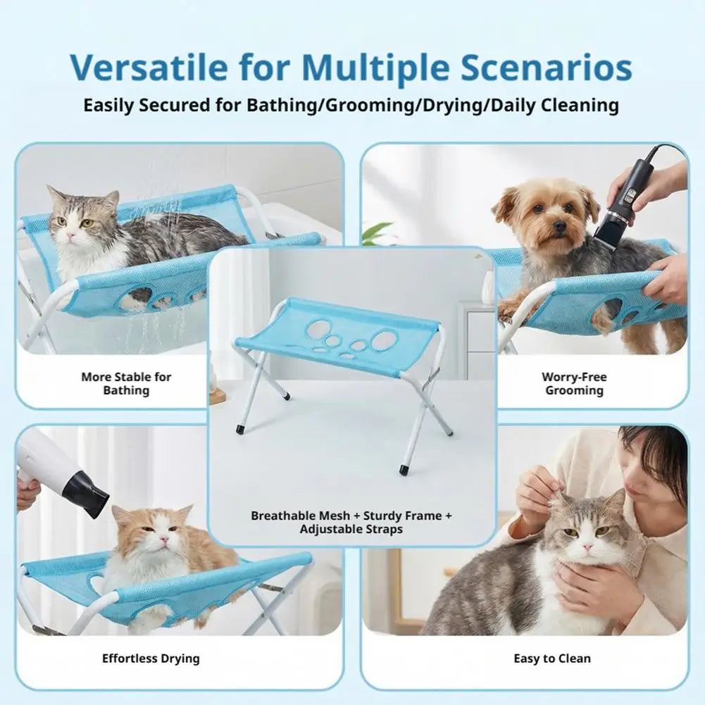 Foldable Pet Grooming Hammock Stand Portable Dog Grooming Table for Nail Trimming Ear Cleaning Small Dogs Home Pet Care Quake