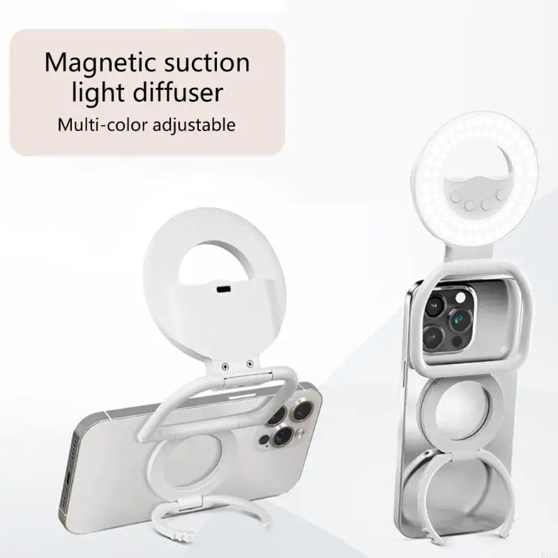 Phone Light with Kickstand for Phone 16 15 14 13 Rechargeable Selfie Vlog Live Streaming Rings Light Foldable K1KF Quake