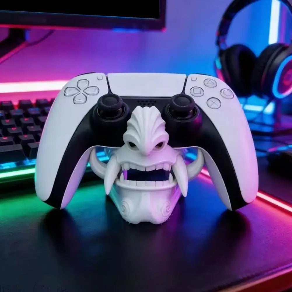 PS5 Controller Stand Ghost Mask PLA Gamepad Holder Desktop Display Dock for Gaming Room Office Desk Halloween Birthday Gift Quake
