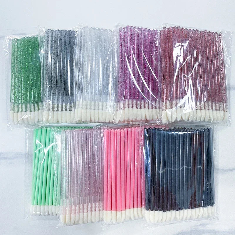 vvocci 50/100pcs Disposable Lip & Eyelash Mascara Applicator Wands- Professional Eye Makeup Brushes for Cosmetic Extension Tools Quake