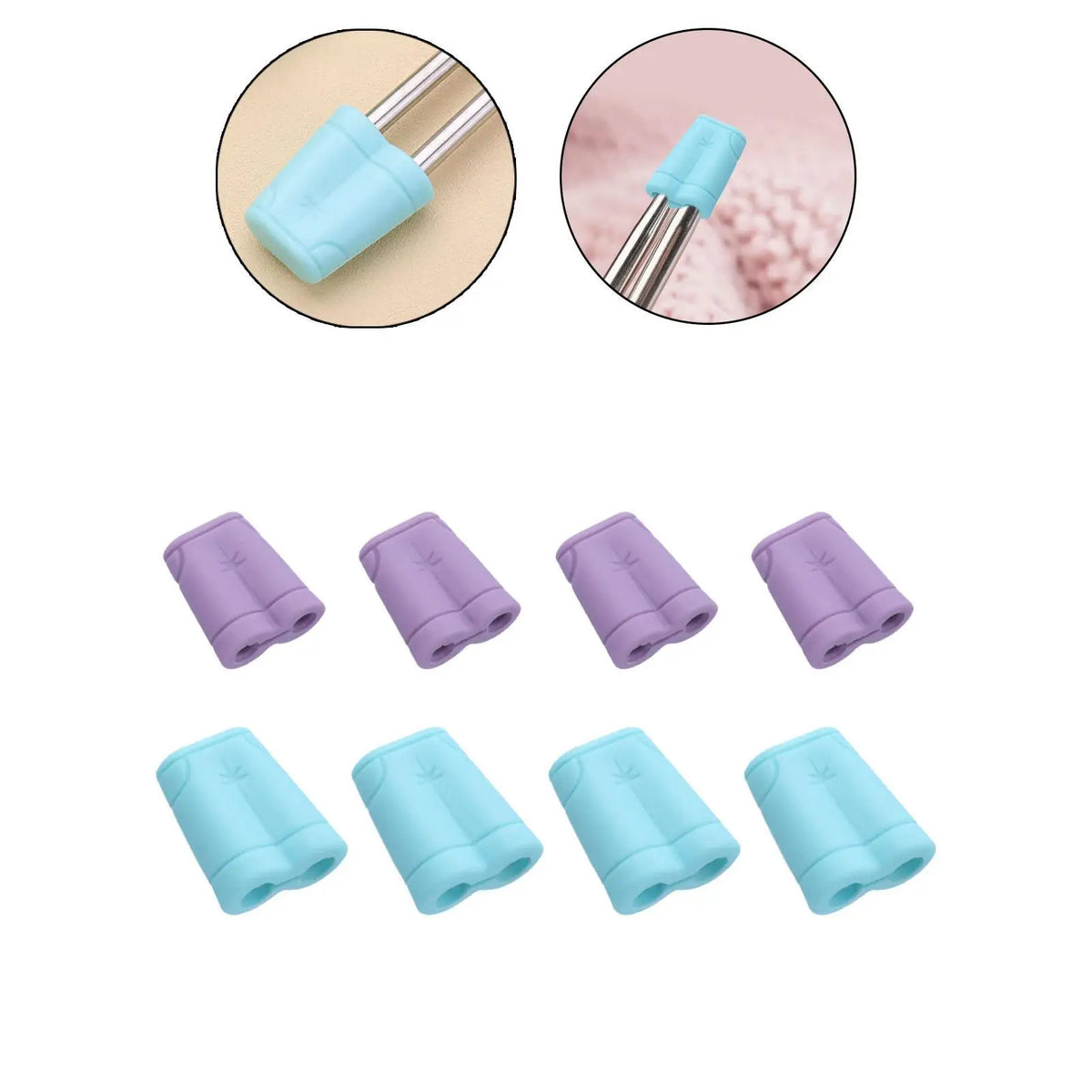 8x Needle Stopper Silicone Knitting Needle Protectors Anti-skid Knitting Crochet Supplies Knitting Tool Needle Point Protector Quake Double