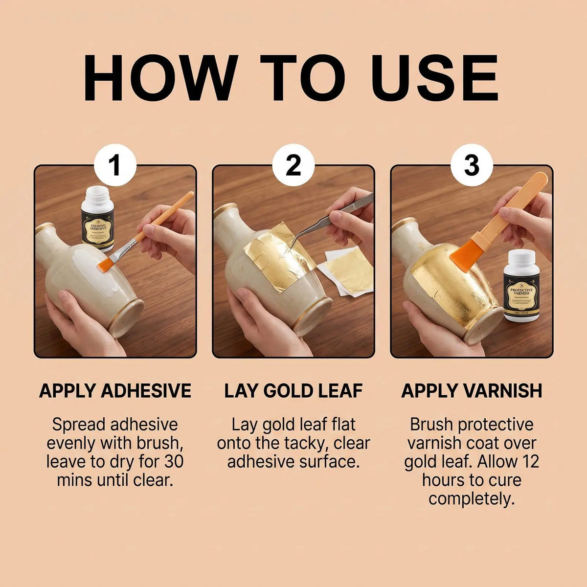 Gilding Adhesive Water-Based Long-Lasting DIY Gilding Crafts Gold Leaf Glue for Home Furniture Jewelry Crafts Art Painting Quake