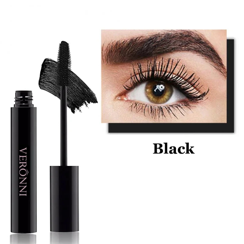 Color Mascara Eyelashes Lengthening Mascara 4D Silk Fiber Waterproof Curling Mascara Black Eyelashes Extension Make Up Cosmetics Quake Black 01