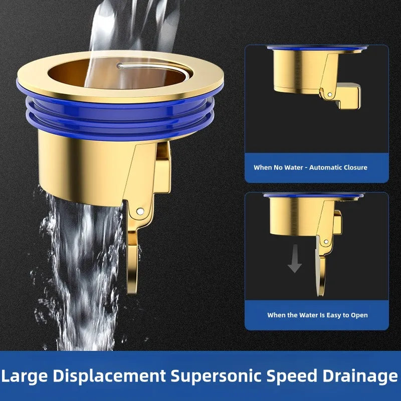 Toilet Copper Floor Drain Core Anti Odor and Insect Repellent Device Springboard Gravity Self Sealing Core Directly Plugged Quake