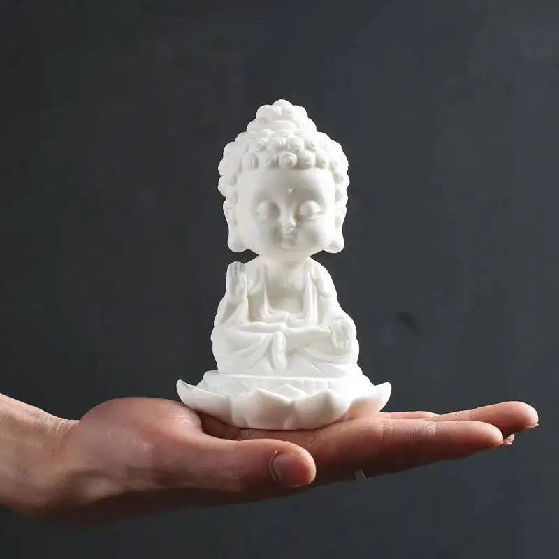 Buddha Tea Pet Ornament Zen Small Buddha Statue Home Decor Display Shelf Decoration Car Ornament Ceramic Crafts Small Figurine Quake