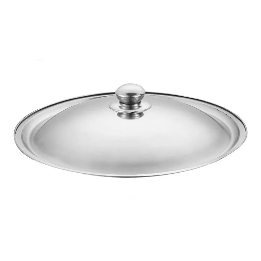 Durable Universal Pot Cover Round Stainless Steel Frying Pan Cover Knob 18-32cm Pot Lid Kitchen Accessories Quake 32cm-Stainless steel