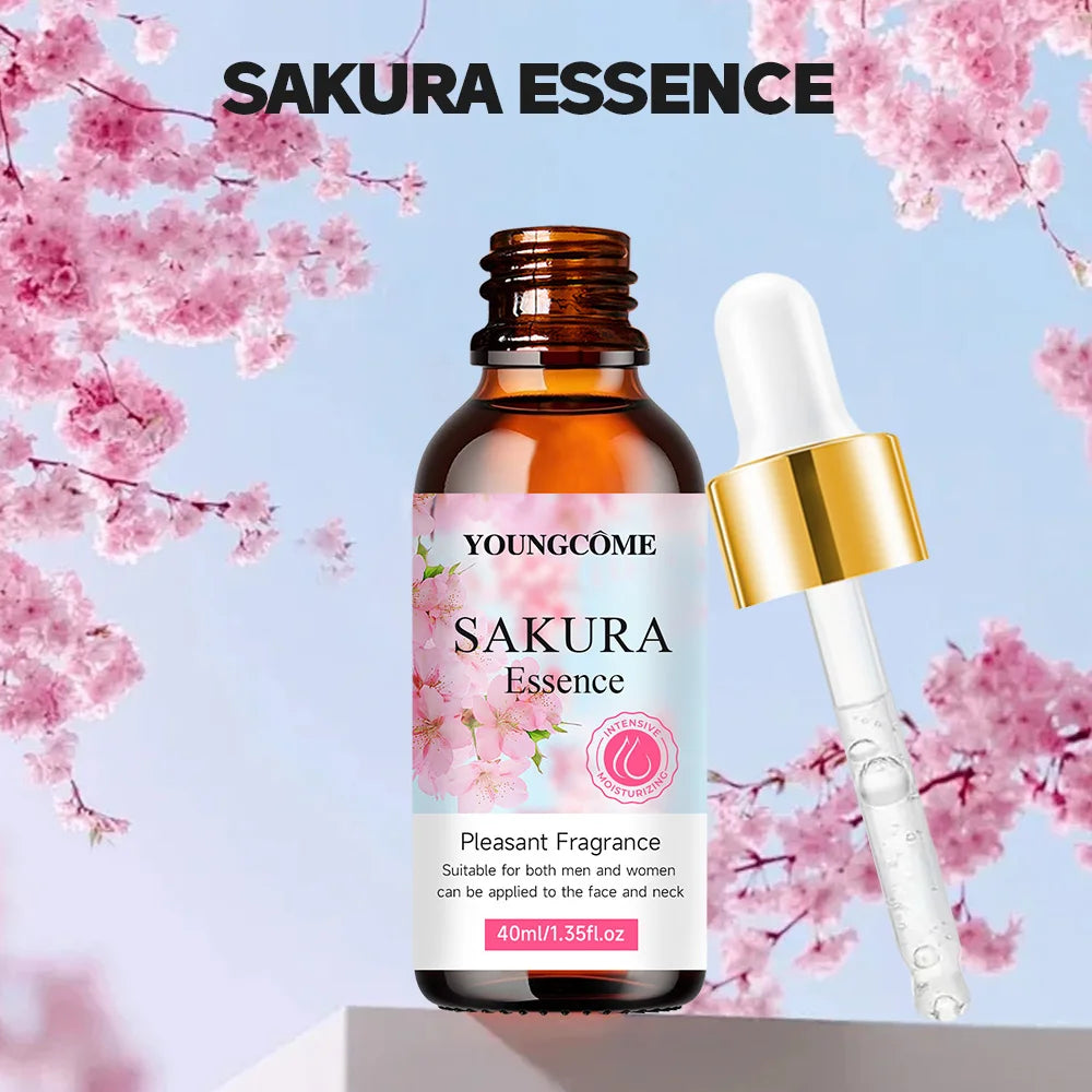 40/60ml Sakura Facial Serum Cherry Blossom Anti Wrinkle Brighting Skin Face Essence Brightening Moisturizing Dry Skin Care Quake