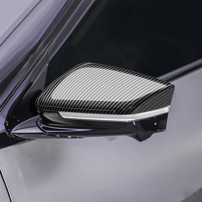 For KIA EV6 2022 2023 Car Rearview Side Mirror Cover Wing Cap Exterior Door Rear View Case Trim Carbon Fiber Look Sticker Auto Quake