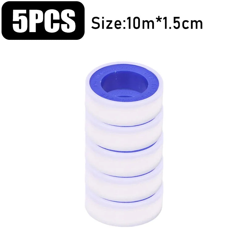 30/1PCS Pipe Leak Proof Sealing Tape Sink Drain Pipe Thread Duct Tapes Plumbing Fitting Repair Tool Waterproof PTFE Sealant Tape Quake 5 Rolls