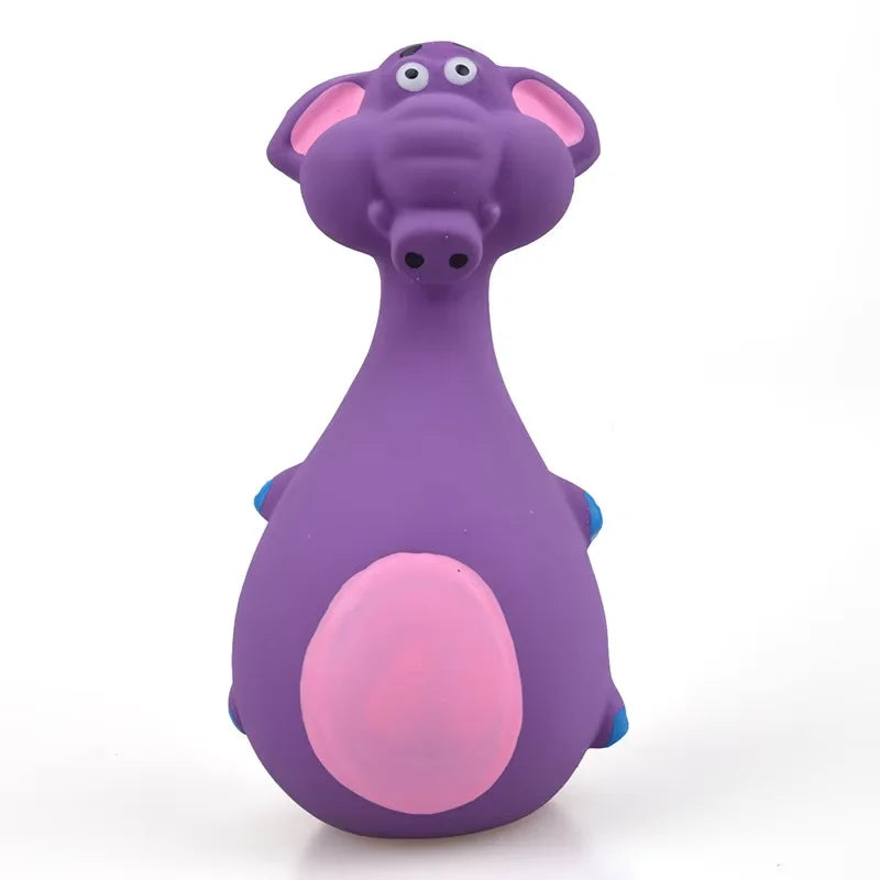 Soft Rubber Chew Toys Four Styles Squeaky Interactive Throwing Toys Cute Fun Pet Toys Quake purple elephant 1