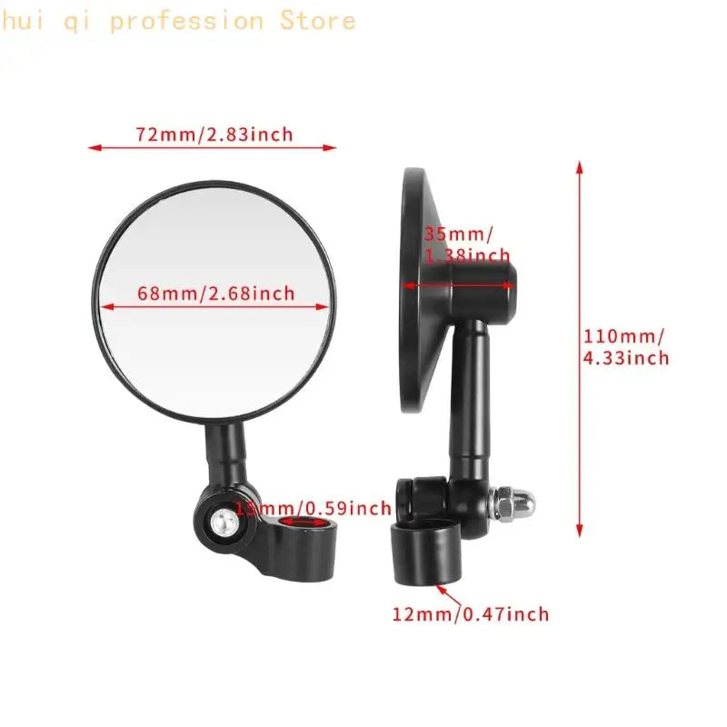 Broad View Motorcycle Side Mirror Shock Absorbing Structure Easy Installation Riders Safety Upgrade H8WE Quake