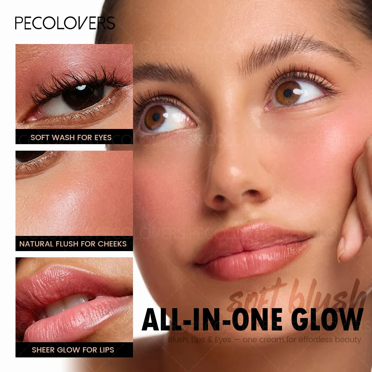 1PC Round Jar of Clear Powder Blusher, Brighten The Face, Waterproof and Durable, Multi Color Powder Blusher Choice Quake