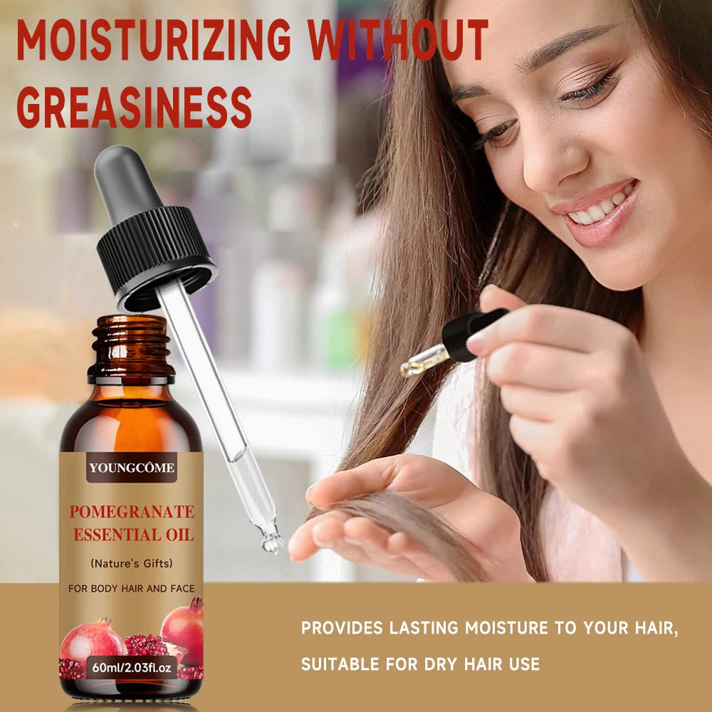 100% Organic Pomegranate Essential Oil with Biotin – Repairing Nourishing Hair Strengthens, Hydrates & Revitalizes Damaged Hair Quake