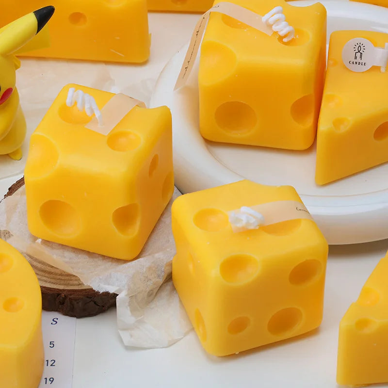 Cheese Aromatherapy Candle Handheld Gift Fragrance Candle Creative Festival Gift Decoration Style Atmosphere Ornament Quake