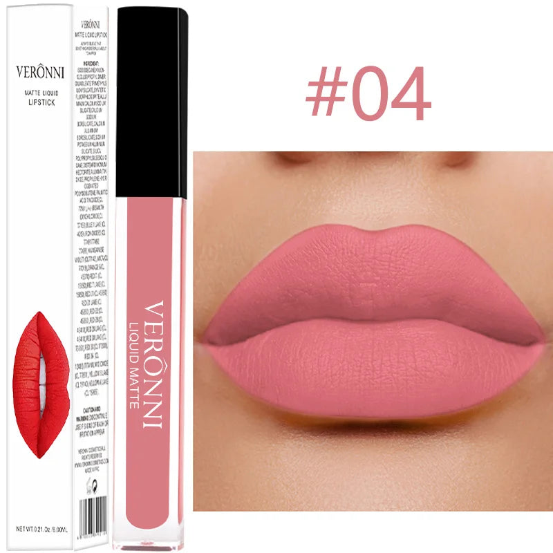 14 Color Liquid Matte Lipsticks Long Lasting Velvet Lip gloss Non Stick Cup Waterproof Beauty Cosmetics Makeup for Women Lip Quake 04