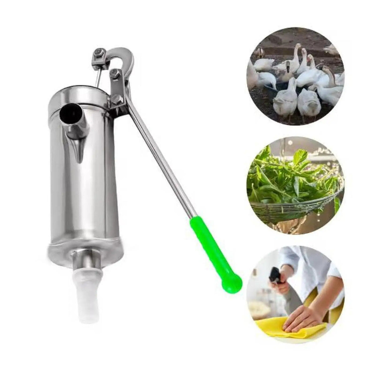 Ergonomic Stainless Steel Water Pump Manual Pitcher Pump Deep Well Accessory for Yard Farm Irrigation Needs Quake