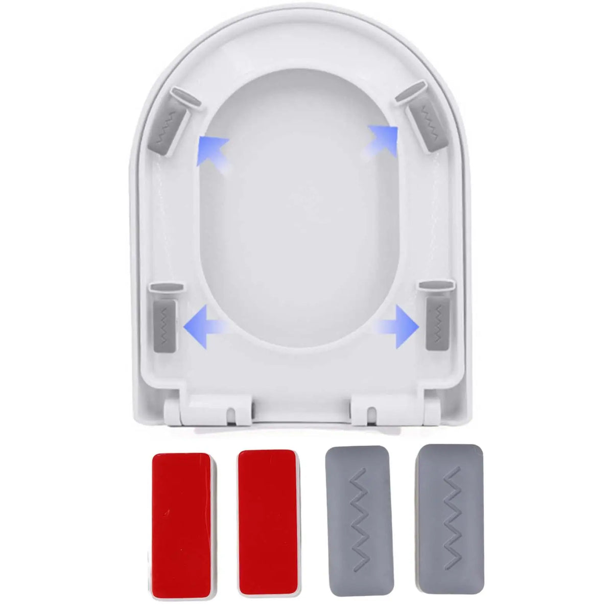 4 Pieces Seat Bumpers Universal Stopper Anti Slip with Strong Adhesive Universal Seat Replacement Bumpers for Home Toilet Seat Quake