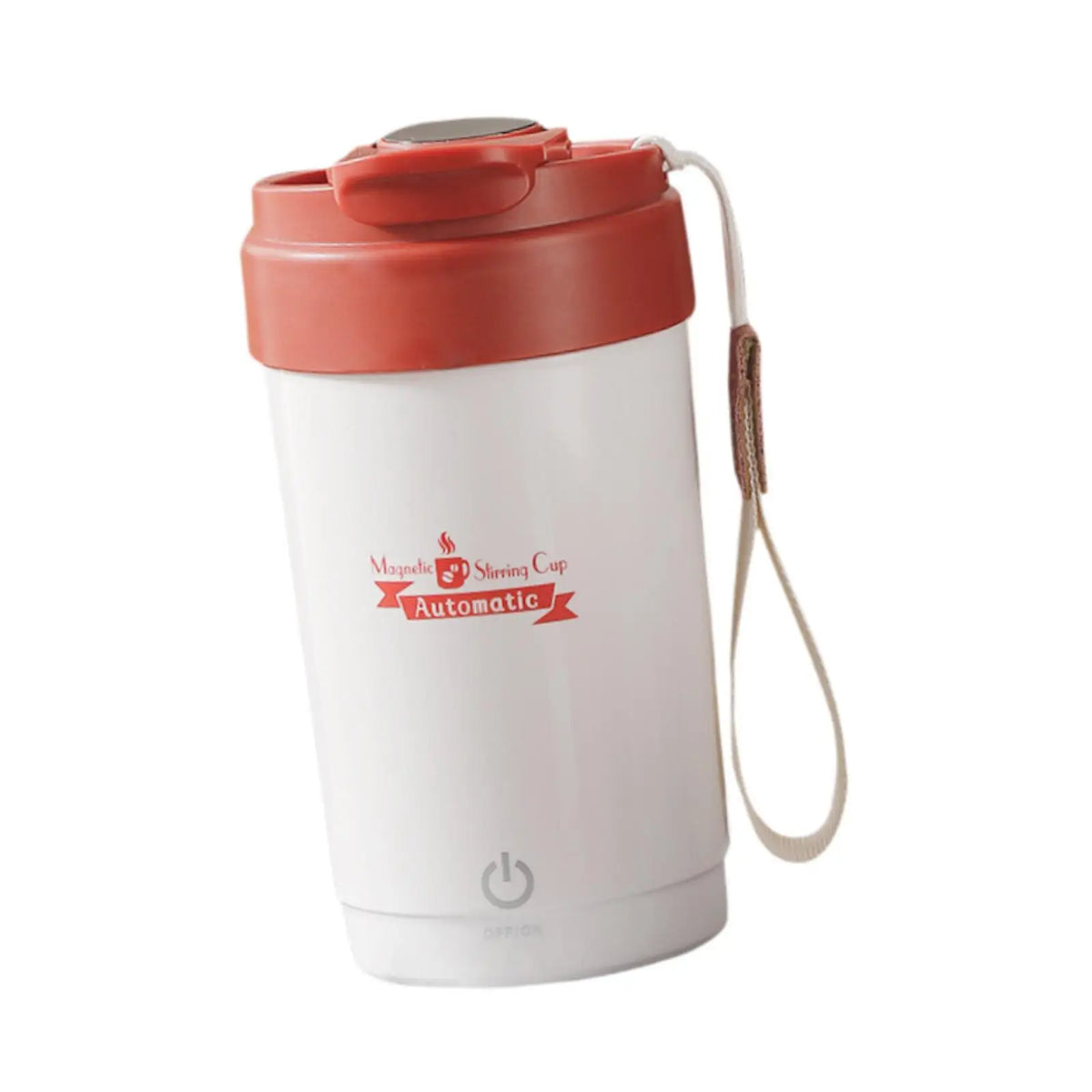 Auto Stirring Mug Stainless Steel Self Mixing Coffee Tumbler Tea Electric Mixing Cup for Backpacking Gym Camping Bedroom Hiking Quake white