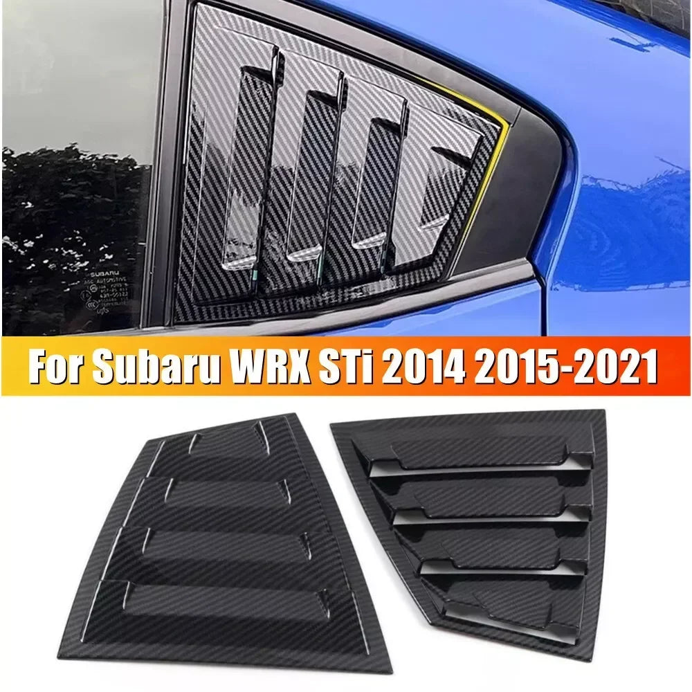 For Subaru WRX STi 2015-2021 Car Rear Louver Window Side Shutter Cover Trim Sticker Vent Scoop ABS Carbon Fiber Accessories ABS Quake