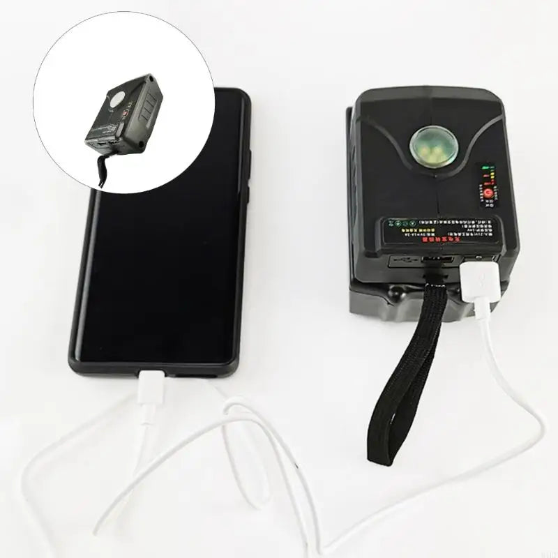 Battery Adapter for 18V 21V Battery Pack, Double USB Output with LED Light, Power Converter for Phones,Camping Gear Devices K1KF Quake CN