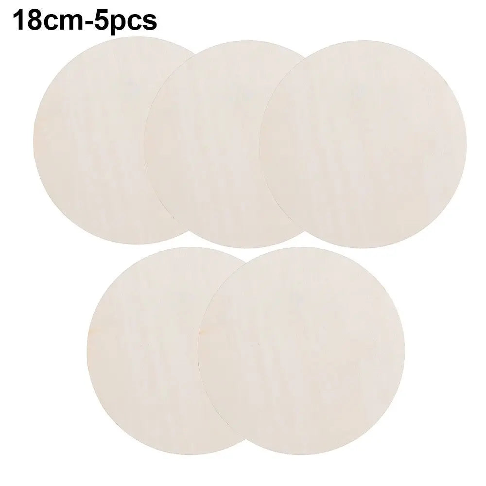 3/5/10pcs Unfinished Wood Pieces Wood Circles Blank Plaque for DIY Craft Pyrography Projects Games Scrapbooking Building Model Quake 18cm-5pcs