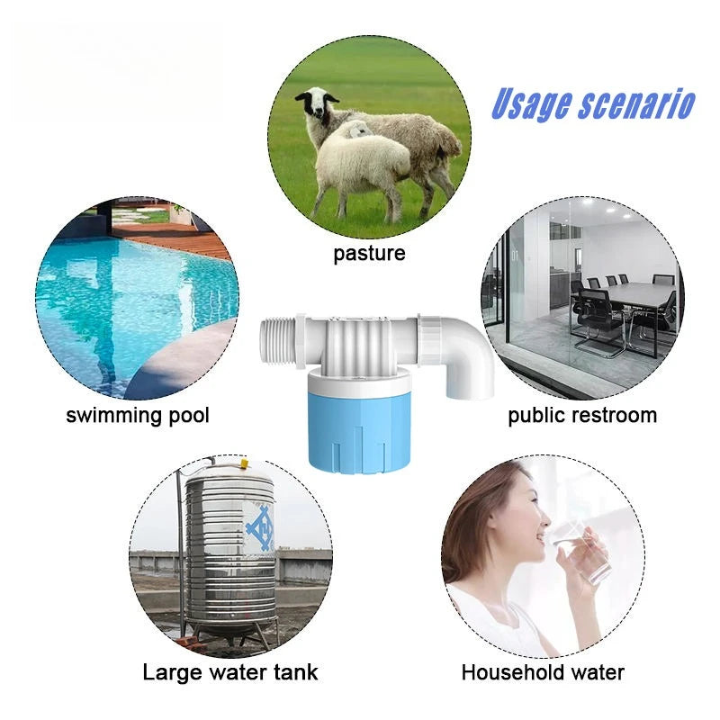 1/2 Inch 3/4 inchPlastic float ball valve - automatic water stop level controller, water tank/tower switch ball valve. Quake