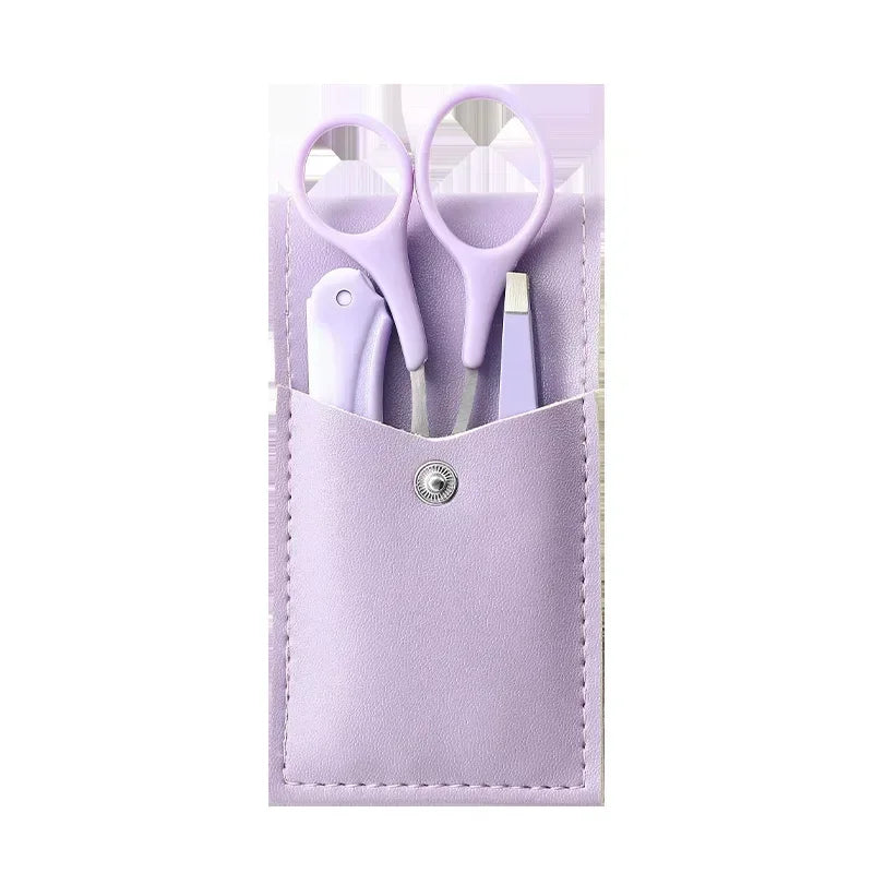 vvocci 3Pcs Eyebrow Tools Portable Scissors with Comb Private Label Set Makeup Eyebrow Trimming Set Eyebrow Razor makeup tools Quake