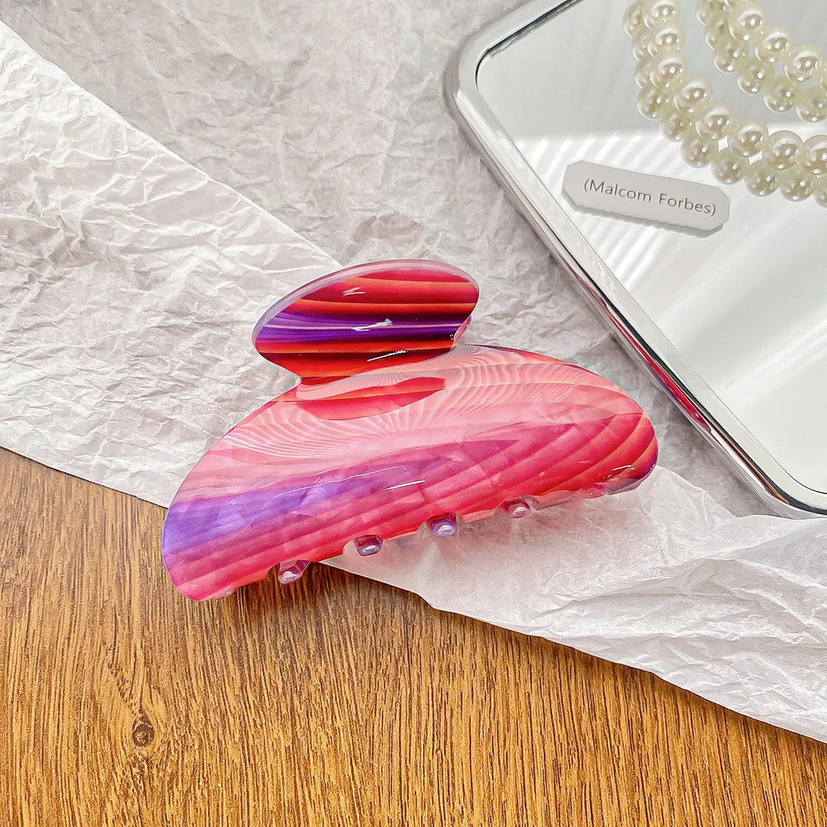 Vintage Floral Hair Claw Women Girls Temperament Elegant Shark Clip Hair Crab Clip Colorful Ponytail Clip Hair Style Accessories Quake xcrd 8.5CM