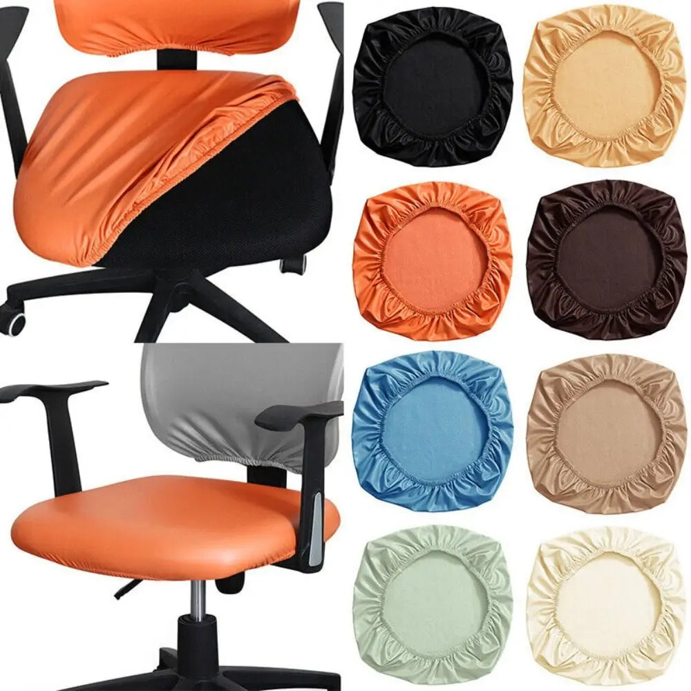 New Waterproof Computer Chair Covers PU Leather Elasticity Chair Seat Covers Office Chair Slipcovers Quake
