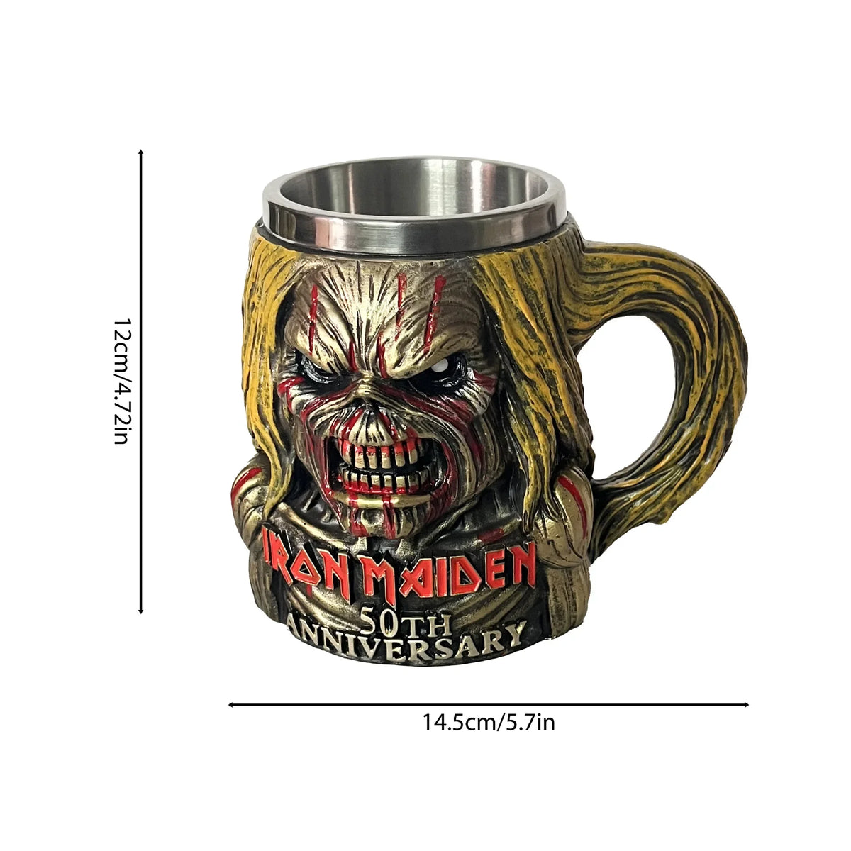 Iron Maiden 50th Anniversary Iron Maiden Coffee Cup Stainless Steel Mark Cup Decoration Quake Style-2 301-400ml