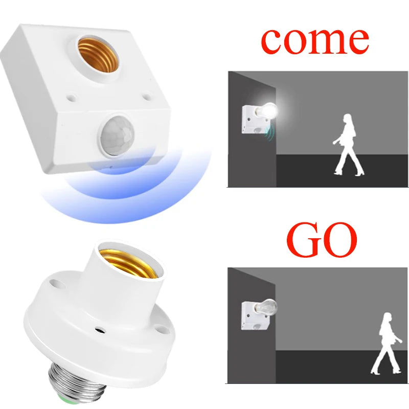 LED AC220V 110V 85-265V Automatic Human Body Infrared PIR Sensor Bulb Light E27 Base PIR Motion Detector Wall Lamp Holder Socket Quake