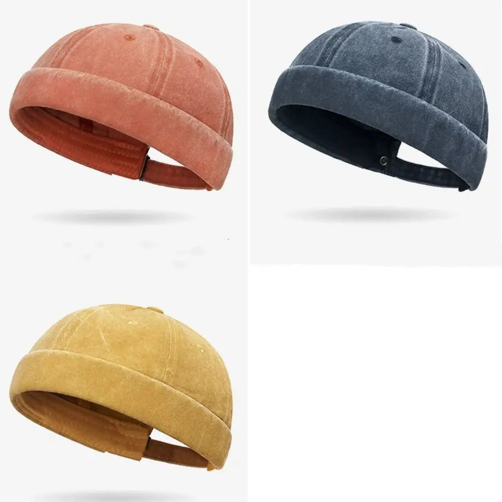 Fashion Hip Hop Beanies Hats Brimless Cotton Hip Hop Hats Solid Color Adjustable Street Hat Men Quake