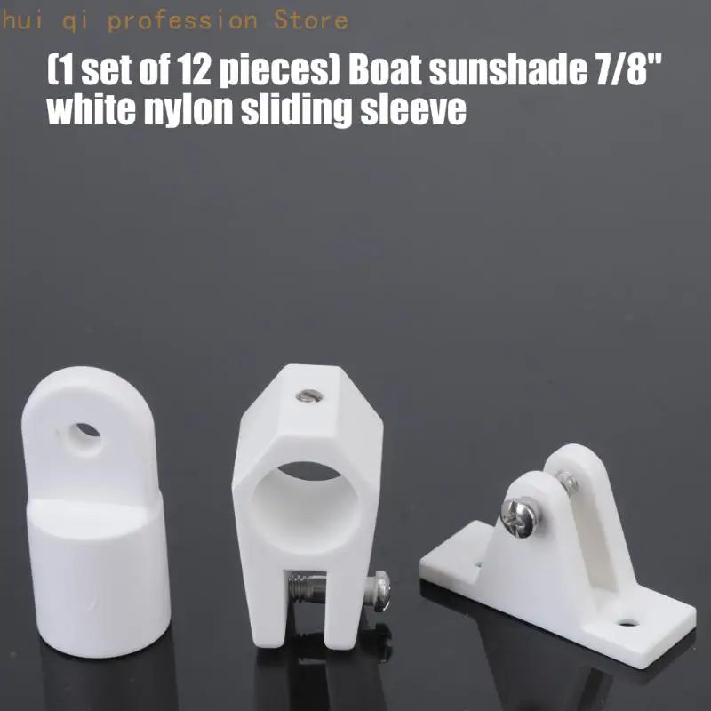 7/8 Inch Marine Top Jaw Slide Fittings, White Nylon 12 Piece Boat Hardware Set H8WE Quake CN