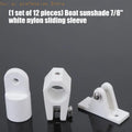 7/8 Inch Marine Top Jaw Slide Fittings, White Nylon 12 Piece Boat Hardware Set H8WE Quake CN
