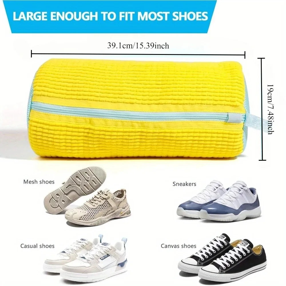 Wash Shoes Bag Padded Net Laundry Shoes Protector Fluffy fibers Polyester Washing Shoes Machine Laundry Bag Drying Bags 1PCS Quake