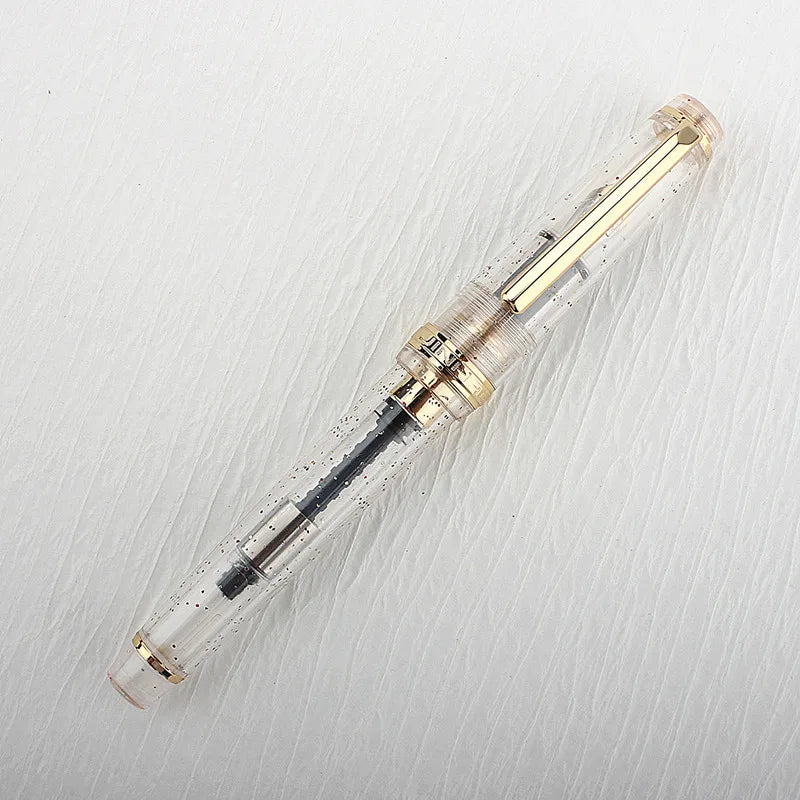 Jinhao 82 Fountain Pen Acrylic EF/F/M/Bent Nib Golden Trim with Converter Writing Pen Quake 82-12 EF 0.38MM