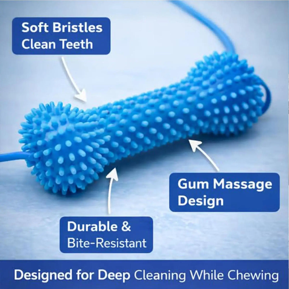 Dog Chew Toy, Double-Action Rubber Chewer, Teeth Cleaning for Small Medium Large Breeds, Home Daily Use Quake