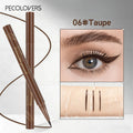 High Pigmented Glide Eyeliner Pen, Brown Black Waterproof Liquid Eyeliner, Ultra-Fine Tip 0.01mm, Sweatproof Quick-Drying Quake 06