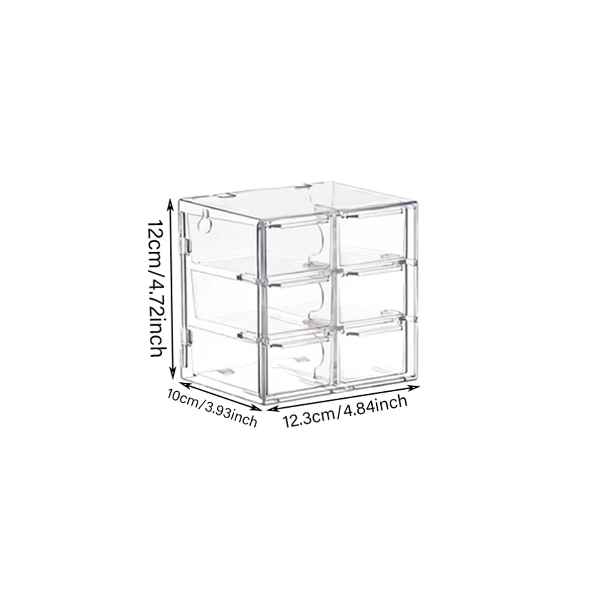 Desktop Jewelry Beads Storage Box Handmade DIY Materials Organizer Transparent Plastic Divided Drawer Bead Sorting Case Quake 6grids-Transparent