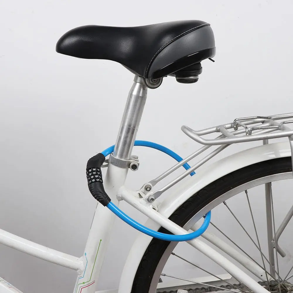 Bike Accessories Cable Chain Cycle Security 4 Digit Password Combination Number Bike Lock Padlock Quake