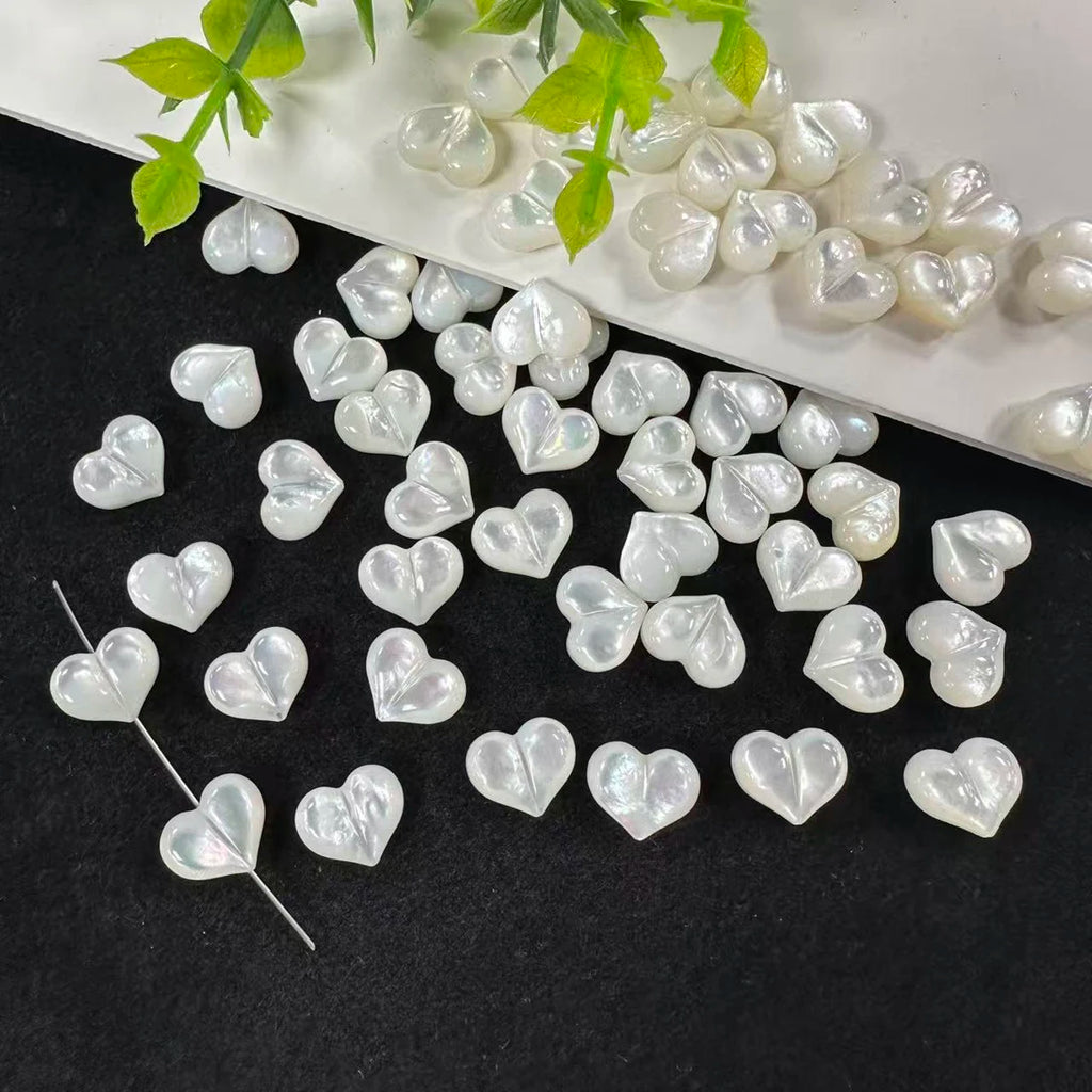 5Pcs The Mother Of Pearl Shell Vertical Hole Loose Beads 10X12mm For Jewelry Making DIY Earrings Necklace Accessory Quake WHITE 10x12mm