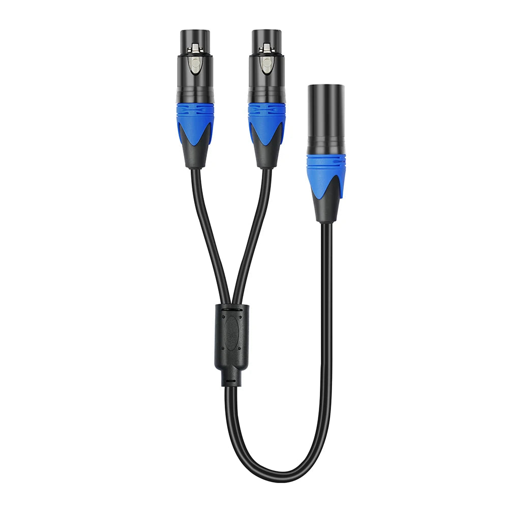 Premium XLR Splitter Cable 50CM 2 Pack Male to Dual Female Audio Extension Cord for Microphone Mixer Sound System Use Quake MFF