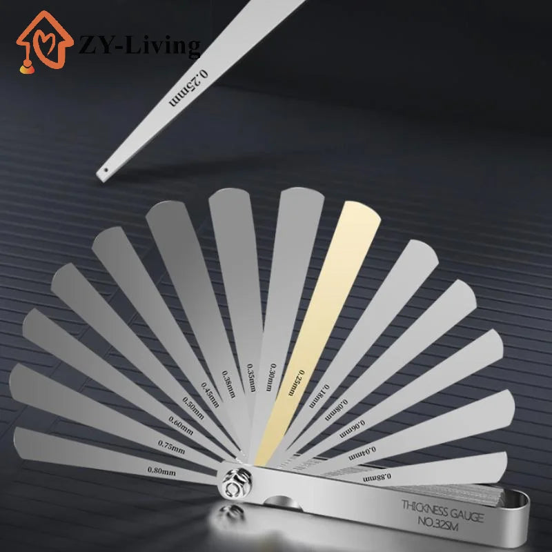 32Pcs/set Portable Durable Feeler Gauge Various Specifications Arc Stainless Steel Feeler Gauge Gauge Rangefinder Quake