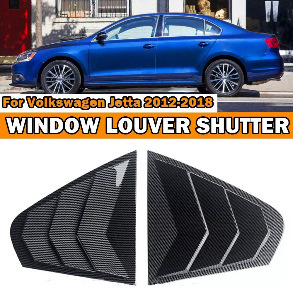 For Volkswagen Jetta MK6 2012-2018 Car Rear Louver Window Side Shutter Cover Trim Sticker Vent Scoop Carbon Fiber Accessories Quake