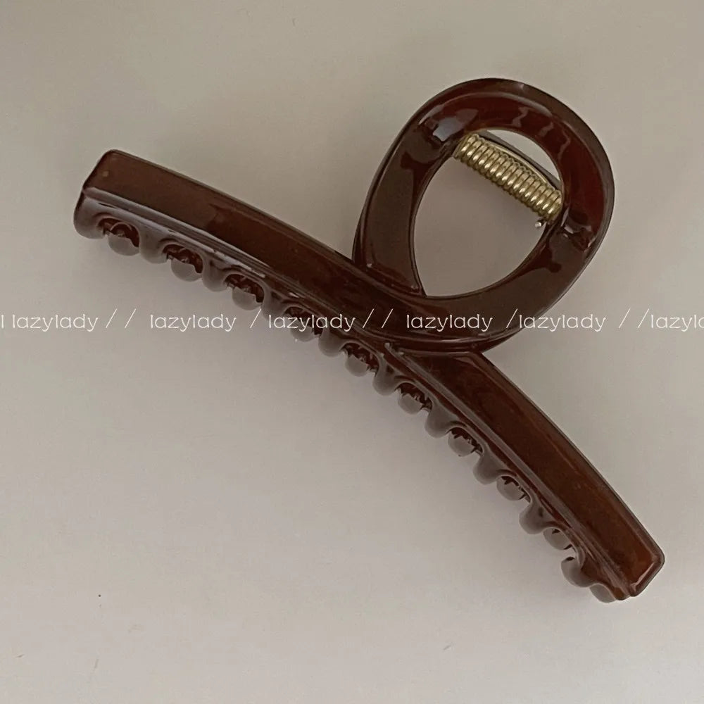 Vintage Shark Clip Elegant French Disc Hairpin Grab Clip Large Girls Women Headwear Hair Styling Tools Accessories Quake 4 jujube red