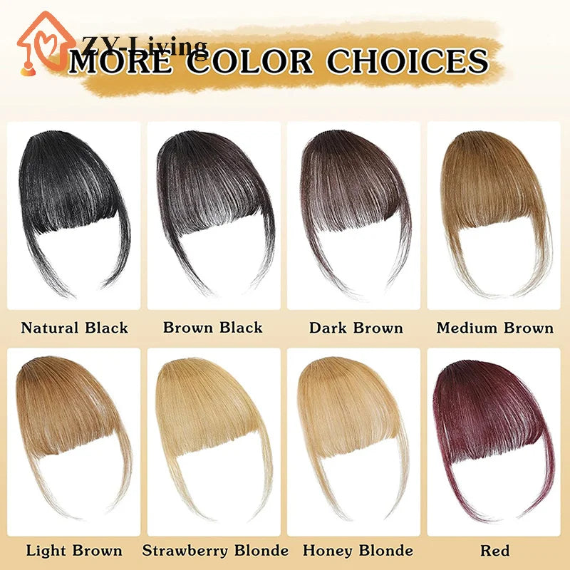 Synthetic Fake Air Bangs Natural Hair Extension Front Fringes Hairpiece Black Brown Clip In Bangs Double Sideburns Hair Styling Quake