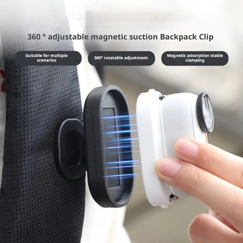 Backpack Clip Mount For 360 GO3S Action Camera 360 Rotation For Handsfree On Shoulder Straps Or Cap K1KF Quake