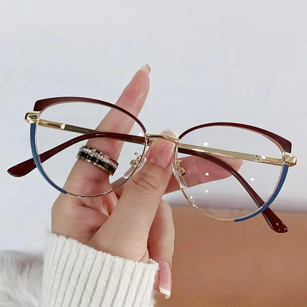 Blue Light Blocking Glasses for Women Fashion Cat Eye Eyeglasses Optical Anti Blue Ray Spectacle Eye Protection Computer Eyewear Quake Red