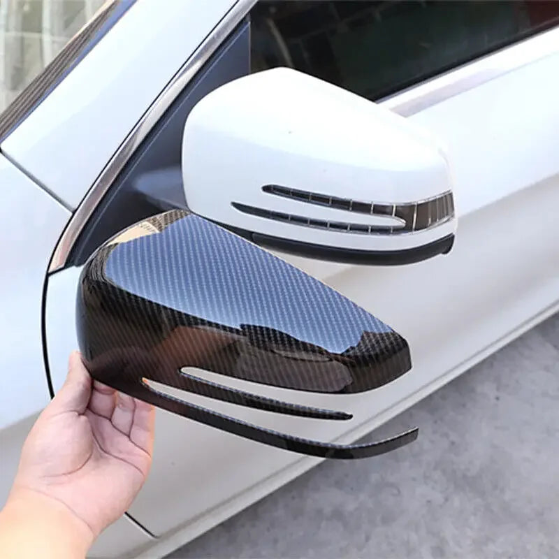 For Mercedes Benz W176 W246 W212 W204 C117 X156 X204 W221 A B C E S Class Car Rearview Side Mirror Cover Wing Cap Trim Sticker Quake