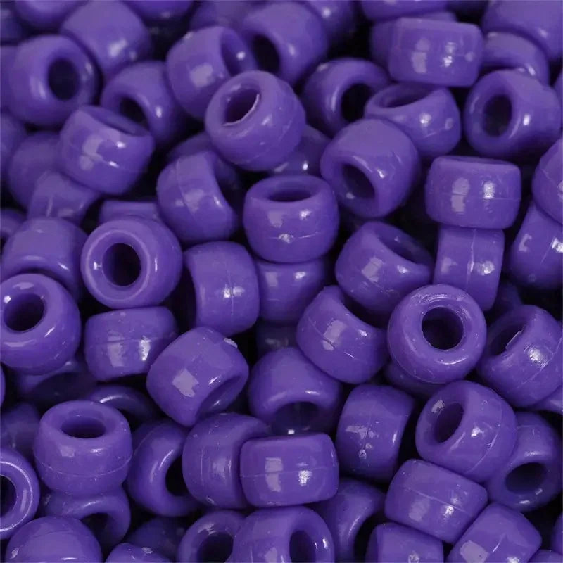 100pcs Colorful Hair Braiding Beads Acrylic Big Hole Beads Pony Hair Beads Jewelry Making Bracelet Necklace Styling Accessories Quake 6